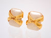 Authentic vintage Chanel earrings CC logo faux pearl square