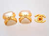 Authentic vintage Chanel earrings CC logo faux pearl square