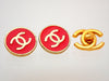 Authentic Vintage Chanel earrings CC logo red round
