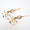 Auth Vintage Chanel stud earrings CC logo glass rhinestone dangle