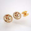 Authentic Vintage Chanel earrings CC logo double C rhinestone round