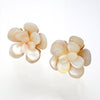 Authentic Vintage Chanel earrings CC logo white flower
