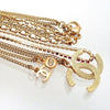 Authentic Vintage Chanel necklace chain CC logo pink rhinestone