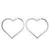 Auth Vintage Chanel stud earrings CC logo hoop large silver heart