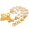 Authentic Vintage Chanel necklace chain CC logo faux pearl white rhombus