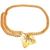 Authentic Vintage Chanel belt necklace CC logo 2.55 flap bag heart clover