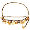 Authentic Vintage Chanel belt necklace CC logo 21 charms bag lion clover
