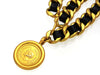 Vintage Chanel belt CC logo medal leather chain