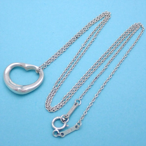 Tiffany & Co necklace chain Elsa Peretti open heart Silver 925