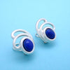 Tiffany & Co clip on earrings lapis lazuli blue stone Silver 925