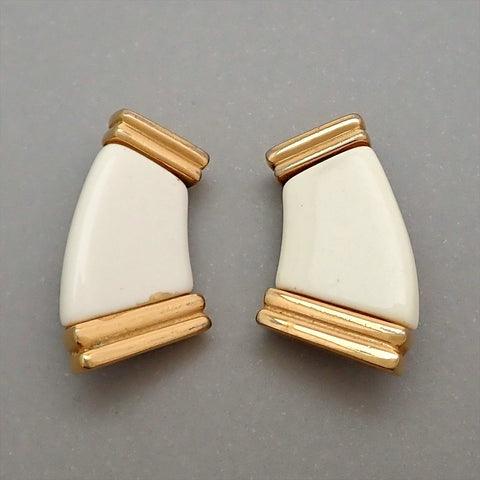Authentic Vintage Givenchy earrings plastic white