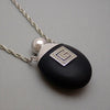 Authentic Vintage Givenchy necklace chain 4G logo Perfume bottle black