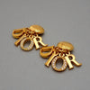 Authentic Vintage Christian Dior clip on earrings logo rhinestone dangle