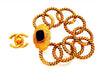 Authentic Vintage Chanel bracelet Rope Chain Flower Square Deep Purple Stone