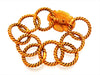 Authentic Vintage Chanel bracelet Rope Chain Flower Square Deep Purple Stone