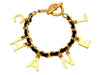 Vintage Chanel bracelet logo leather chain