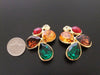 Authentic vintage Chanel earrings multicolor rhinestone large