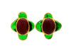 Vintage Chanel earrings gripoix glass red green