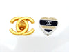 Vintage Chanel earrings CC logo plastic heart