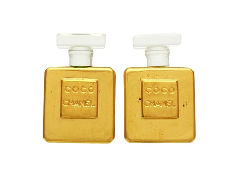 Vintage Chanel earrings perfume bottle logo