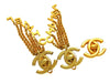 Vintage Chanel earrings CC logo turnlock logo dangle