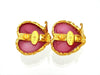 Vintage Chanel earrings CC logo framed pink heart