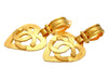 Authentic vintage Chanel earrings CC Logo Heart Dangled