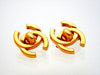 Authentic vintage Chanel earrings Small turnlock CC logo double C