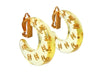 Authentic vintage Chanel earrings Clear Plastic Hoop Many Gold CC logo