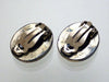 Authentic vintage Chanel earrings Oval Silver Navy CC Logo