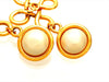Authentic vintage Chanel earrings Faux Pearl Round CC logo Twisted Dangled