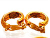 Authentic vintage Chanel earrings engraved leter hoop dangled