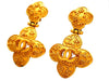Authentic vintage Chanel earrings Decorative Clover CC logo Dangled
