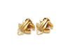 Authentic vintage Chanel earrings gold CC rhinestone small