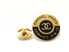Authentic vintage Chanel earrings black gold CC 31 rue cambon round
