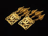 Authentic vintage Chanel earrings gold CC quad 3 swing charms dangle