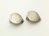 Authentic vintage Chanel earrings silver logo round small clip on