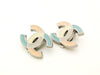 Authentic vintage Chanel earrings pastel color CC small
