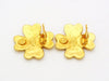 Authentic vintage Chanel earrings CC logo gold clover classic jewelry