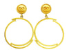 Chanel dangle earrings CC logo hoop Authentic