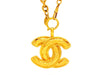 Vintage Chanel logo necklace quilted CC big