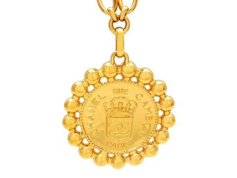 Vintage Chanel necklace Rue Cambon medallion