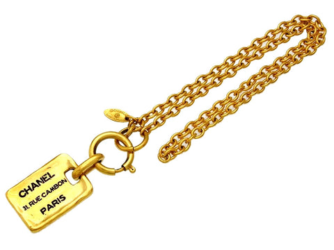 Vintage Chanel necklace 31 Rue Cambon dog tag