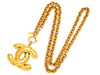 Vintage Chanel necklace quilted CC logo large