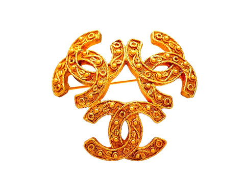 Authentic Vintage Chanel pin brooch Triple Decorative CC logo double C