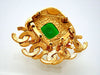Authentic Vintage Chanel pin brooch Green Gripoix stone CC logo Dangled