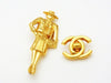 Vintage Chanel pin brooch gold COCO doll jewelry Authentic