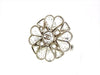 Vintage Chanel brooch pin rhinestone CC logo silver color