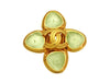 Vintage Chanel pin brooch CC logo glass stone
