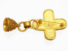 Vintage Chanel pin brooch CC logo cross bell dangle